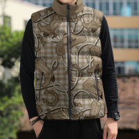 Beige Hawaii Palaka Cowboy Sleeveless Puffer Jacket Hawaiian Paniolo Festival Spirit