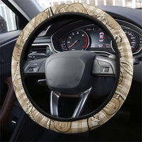 Beige Hawaii Palaka Cowboy Steering Wheel Cover Hawaiian Paniolo Festival Spirit