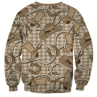 Beige Hawaii Palaka Cowboy Sweatshirt Hawaiian Paniolo Festival Spirit