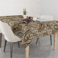 Beige Hawaii Palaka Cowboy Tablecloth Hawaiian Paniolo Festival Spirit