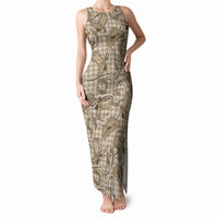 Beige Hawaii Palaka Cowboy Tank Maxi Dress Hawaiian Paniolo Festival Spirit