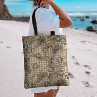 Beige Hawaii Palaka Cowboy Tote Bag Hawaiian Paniolo Festival Spirit