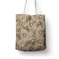 Beige Hawaii Palaka Cowboy Tote Bag Hawaiian Paniolo Festival Spirit