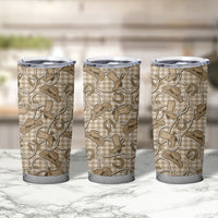 Beige Hawaii Palaka Cowboy Tumbler Cup Hawaiian Paniolo Festival Spirit
