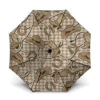 Beige Hawaii Palaka Cowboy Umbrella Hawaiian Paniolo Festival Spirit