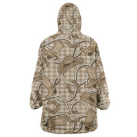 Beige Hawaii Palaka Cowboy Wearable Blanket Hoodie Hawaiian Paniolo Festival Spirit