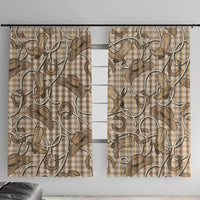 Beige Hawaii Palaka Cowboy Window Curtain Hawaiian Paniolo Festival Spirit