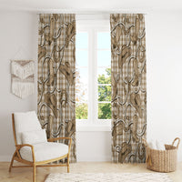 Beige Hawaii Palaka Cowboy Window Curtain Hawaiian Paniolo Festival Spirit