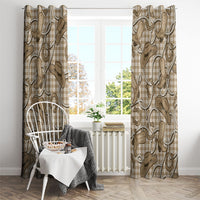 Beige Hawaii Palaka Cowboy Window Curtain Hawaiian Paniolo Festival Spirit