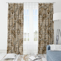 Beige Hawaii Palaka Cowboy Window Curtain Hawaiian Paniolo Festival Spirit