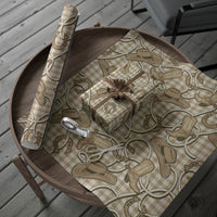 Beige Hawaii Palaka Cowboy Wrapping Paper Hawaiian Paniolo Festival Spirit