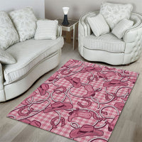 Pink Hawaii Palaka Cowboy Area Rug Hawaiian Paniolo Festival Spirit