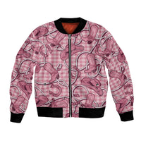 Pink Hawaii Palaka Cowboy Bomber Jacket Hawaiian Paniolo Festival Spirit