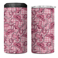 Pink Hawaii Palaka Cowboy 4 in 1 Can Cooler Tumbler Hawaiian Paniolo Festival Spirit