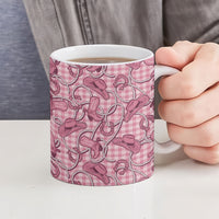 Pink Hawaii Palaka Cowboy Ceramic Mug Hawaiian Paniolo Festival Spirit