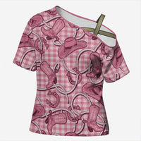 Pink Hawaii Palaka Cowboy Cross Shoulder Shirt Hawaiian Paniolo Festival Spirit