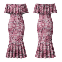 Pink Hawaii Palaka Cowboy Family Matching Mermaid Dress and Hawaiian Shirt Hawaiian Paniolo Festival Spirit