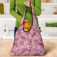 Pink Hawaii Palaka Cowboy Grocery Bag Hawaiian Paniolo Festival Spirit