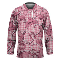 Pink Hawaii Palaka Cowboy Hockey Jersey Hawaiian Paniolo Festival Spirit