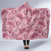 Pink Hawaii Palaka Cowboy Hooded Blanket Hawaiian Paniolo Festival Spirit
