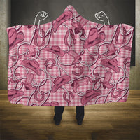 Pink Hawaii Palaka Cowboy Hooded Blanket Hawaiian Paniolo Festival Spirit