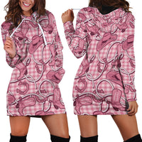 Pink Hawaii Palaka Cowboy Hoodie Dress Hawaiian Paniolo Festival Spirit