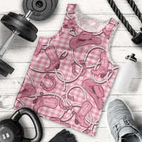 Pink Hawaii Palaka Cowboy Men Tank Top Hawaiian Paniolo Festival Spirit
