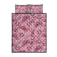 Pink Hawaii Palaka Cowboy Quilt Bed Set Hawaiian Paniolo Festival Spirit