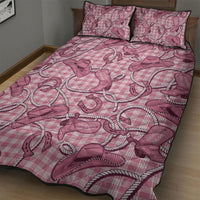 Pink Hawaii Palaka Cowboy Quilt Bed Set Hawaiian Paniolo Festival Spirit