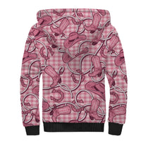 Pink Hawaii Palaka Cowboy Sherpa Hoodie Hawaiian Paniolo Festival Spirit