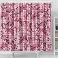 Pink Hawaii Palaka Cowboy Shower Curtain Hawaiian Paniolo Festival Spirit