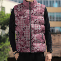 Pink Hawaii Palaka Cowboy Sleeveless Puffer Jacket Hawaiian Paniolo Festival Spirit