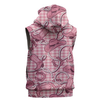 Pink Hawaii Palaka Cowboy Sleeveless Zip Hoodie Hawaiian Paniolo Festival Spirit