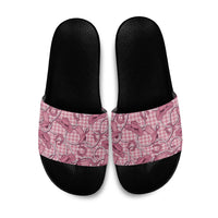 Pink Hawaii Palaka Cowboy Slide Sandals Hawaiian Paniolo Festival Spirit