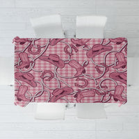 Pink Hawaii Palaka Cowboy Tablecloth Hawaiian Paniolo Festival Spirit