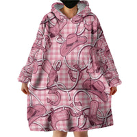 Pink Hawaii Palaka Cowboy Wearable Blanket Hoodie Hawaiian Paniolo Festival Spirit