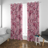 Pink Hawaii Palaka Cowboy Window Curtain Hawaiian Paniolo Festival Spirit