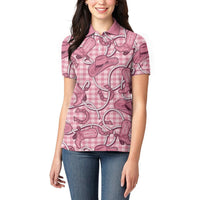 Pink Hawaii Palaka Cowboy Women Polo Shirt Hawaiian Paniolo Festival Spirit