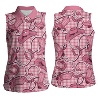 Pink Hawaii Palaka Cowboy Women Sleeveless Polo Shirt Hawaiian Paniolo Festival Spirit