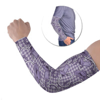 Purple Hawaii Palaka Cowboy Arm Sleeves Hawaiian Paniolo Festival Spirit