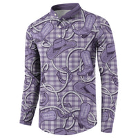 Purple Hawaii Palaka Cowboy Button Sweatshirt Hawaiian Paniolo Festival Spirit