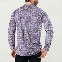 Purple Hawaii Palaka Cowboy Button Sweatshirt Hawaiian Paniolo Festival Spirit