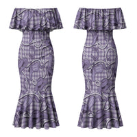Purple Hawaii Palaka Cowboy Couples Matching Mermaid Dress and Hawaiian Shirt Hawaiian Paniolo Festival Spirit