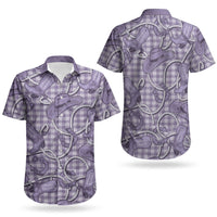 Purple Hawaii Palaka Cowboy Couples Matching Puletasi and Hawaiian Shirt Hawaiian Paniolo Festival Spirit