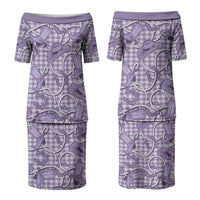 Purple Hawaii Palaka Cowboy Couples Matching Puletasi and Long Sleeve Button Shirt Hawaiian Paniolo Festival Spirit