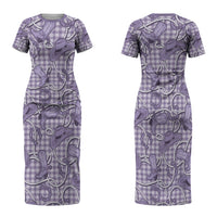 Purple Hawaii Palaka Cowboy Couples Matching Short Sleeve Bodycon Dress and Hawaiian Shirt Hawaiian Paniolo Festival Spirit