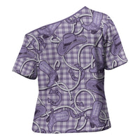 Purple Hawaii Palaka Cowboy Cross Shoulder Shirt Hawaiian Paniolo Festival Spirit