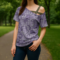 Purple Hawaii Palaka Cowboy Cross Shoulder Shirt Hawaiian Paniolo Festival Spirit