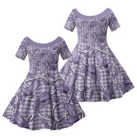 Purple Hawaii Palaka Cowboy Family Matching Off Shoulder Maxi Dress and Hawaiian Shirt Hawaiian Paniolo Festival Spirit