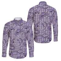 Purple Hawaii Palaka Cowboy Family Matching Off Shoulder Short Dress and Hawaiian Shirt Hawaiian Paniolo Festival Spirit